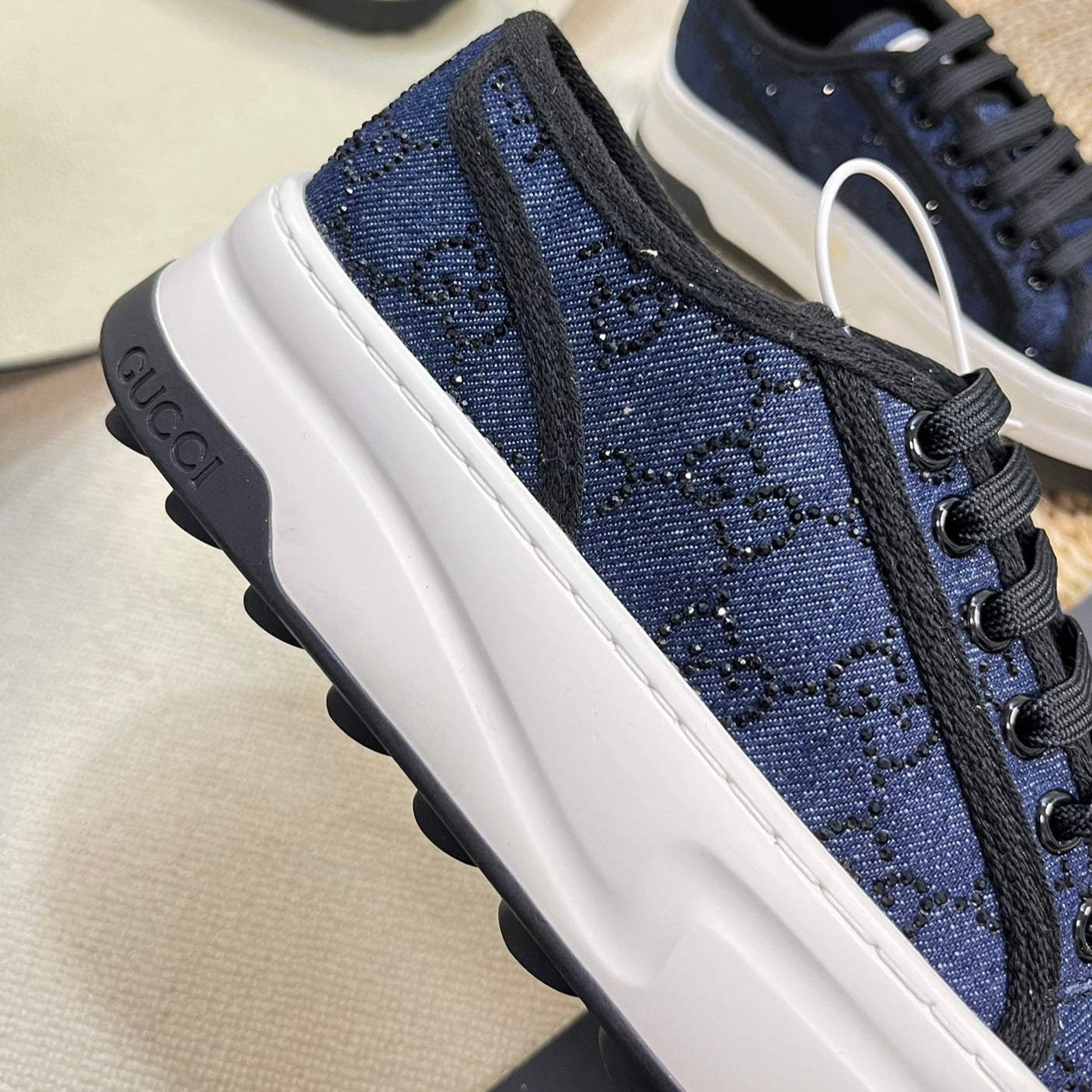 GUCCI Sneaker Tennis 1977 Trainer Oxford Blue Black