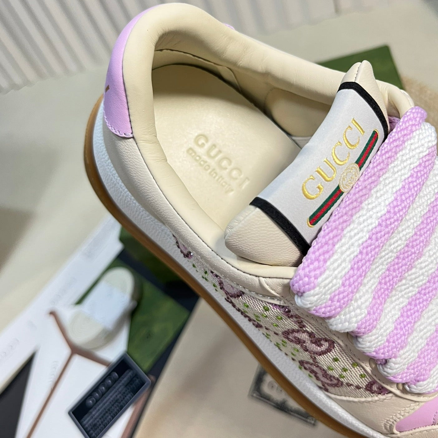 GUCCI Gucci Screener Sneaker White Sunset Purple