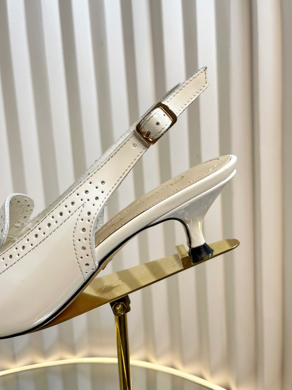 DIOR BOY SLINGBACK PUMP 35MM 25S IN WHITE CALFSKIN