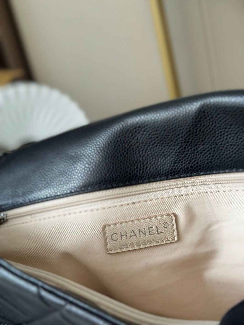CHANEL 25S SHOULDER BAG 40 IN BLACK CAVIAR WITH SILVER HARDWARE