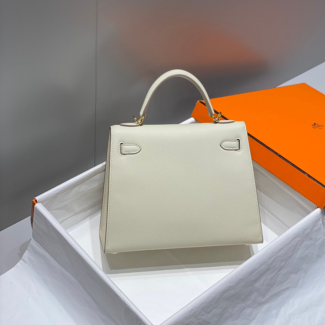 HERMES KELLY 25CM IN NATA EPSOM CALFSKIN GOLD HARDWARE