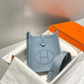 HERMES MINI NEO 18 EVELYNE BAG IN NEPAL BLUE GRAINED CALFSKIN