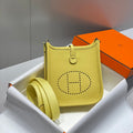 HERMES MINI NEO 18 EVELYNE BAG IN BUMBLEBEE YELLOW GRAINED CALFSKIN