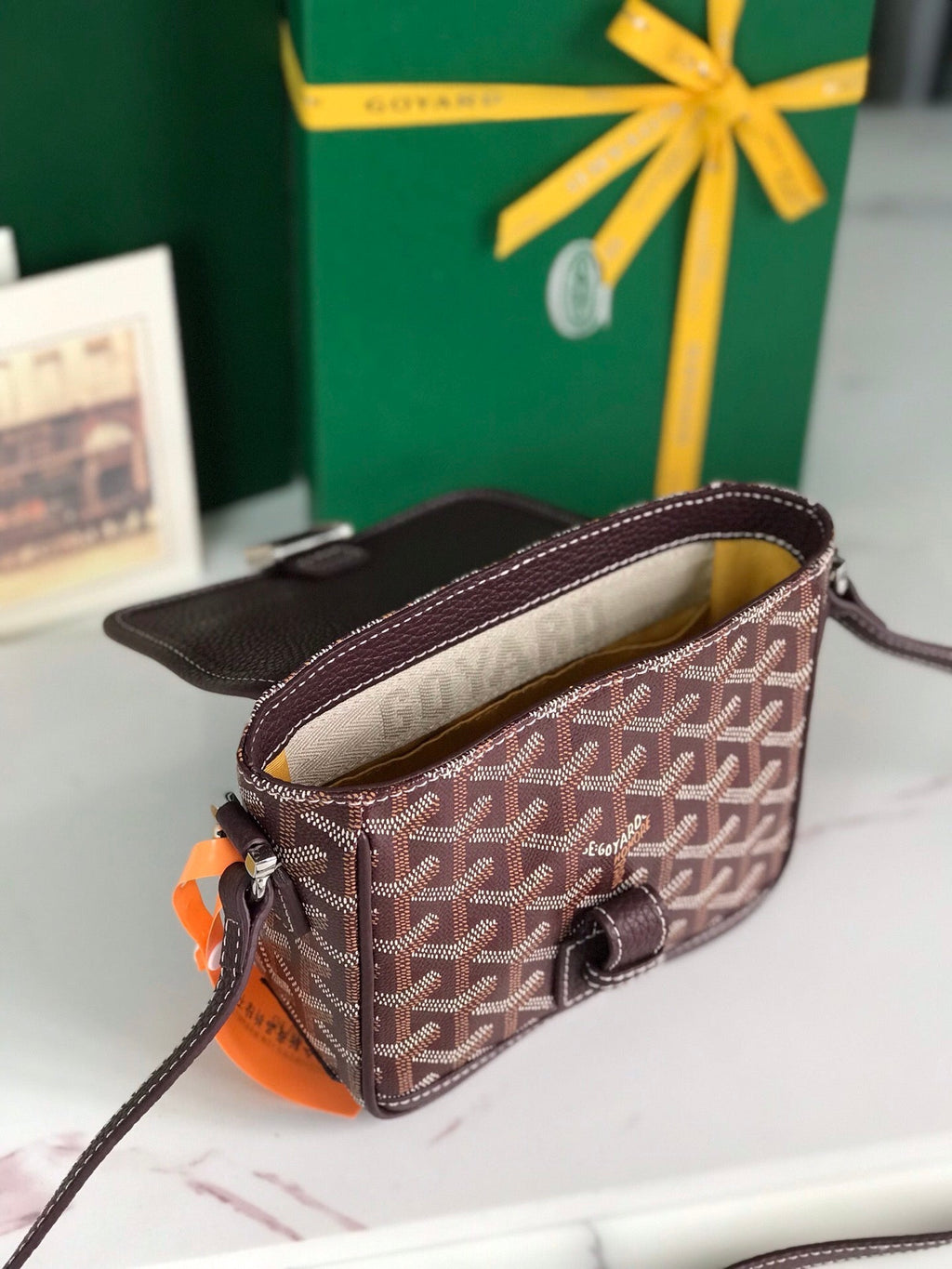GRAND BLEU 16 IN WINE RED GOYARDINE CANVAS AND LAMBSKIN