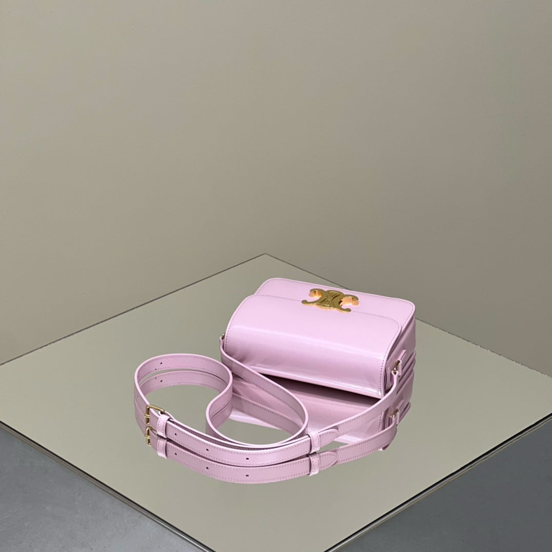 CELINE MINI CLAUDE 22 SHINY CALFSKIN LIGHT PINK