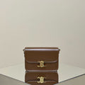 CELINE MINI CLAUDE 22 SHINY CALFSKIN CHOCOLATE BROWN