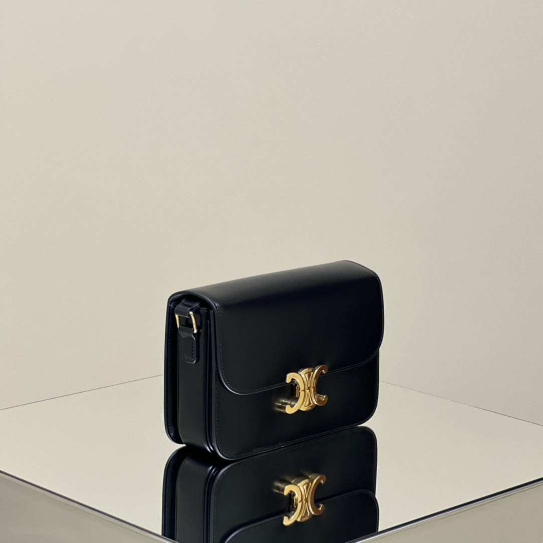 CELINE MINI CLAUDE 22 SHINY CALFSKIN BLACK
