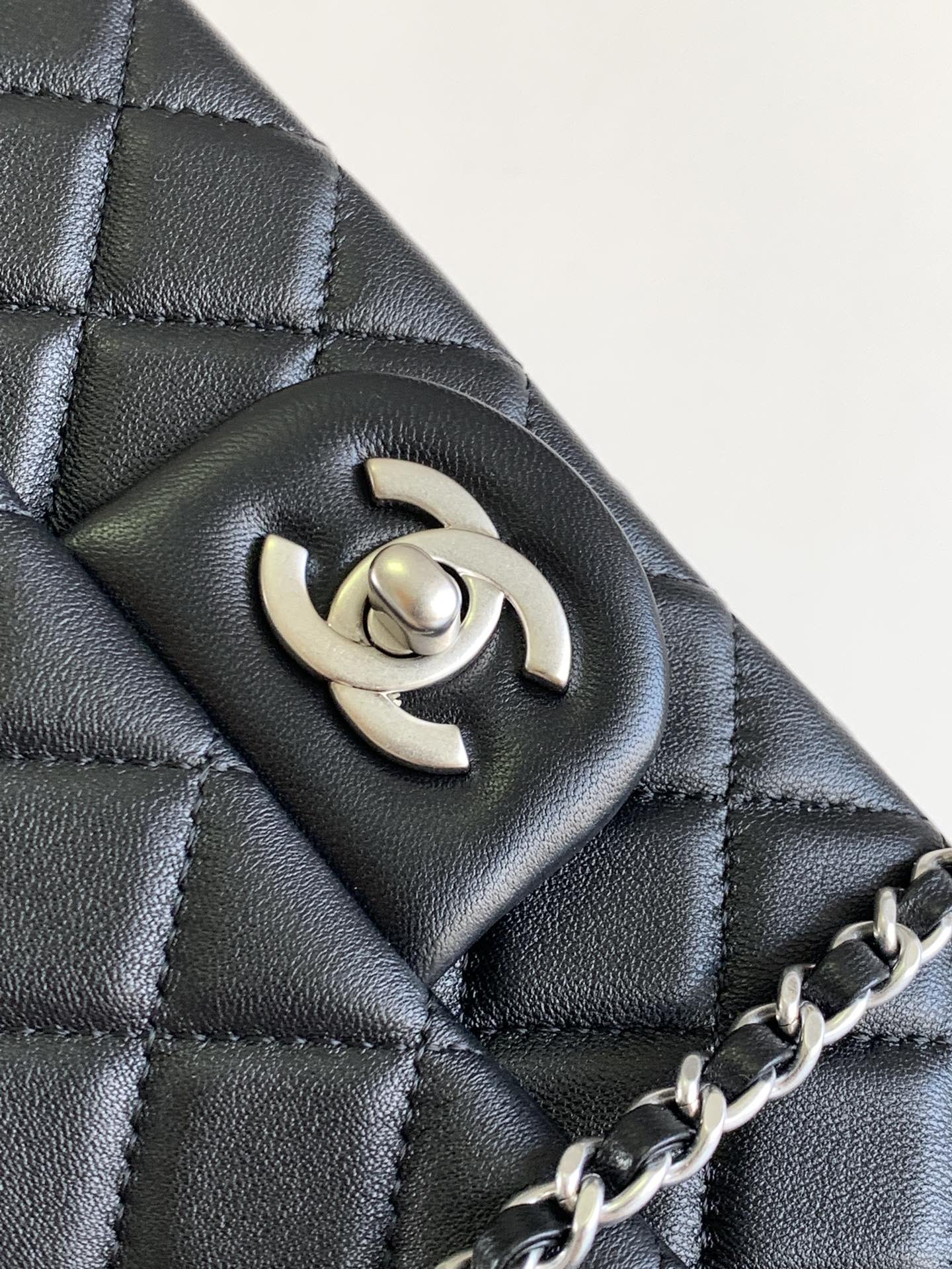 CHANEL SMALL 20 FLAP BAG IN BLACK CALFSKIN