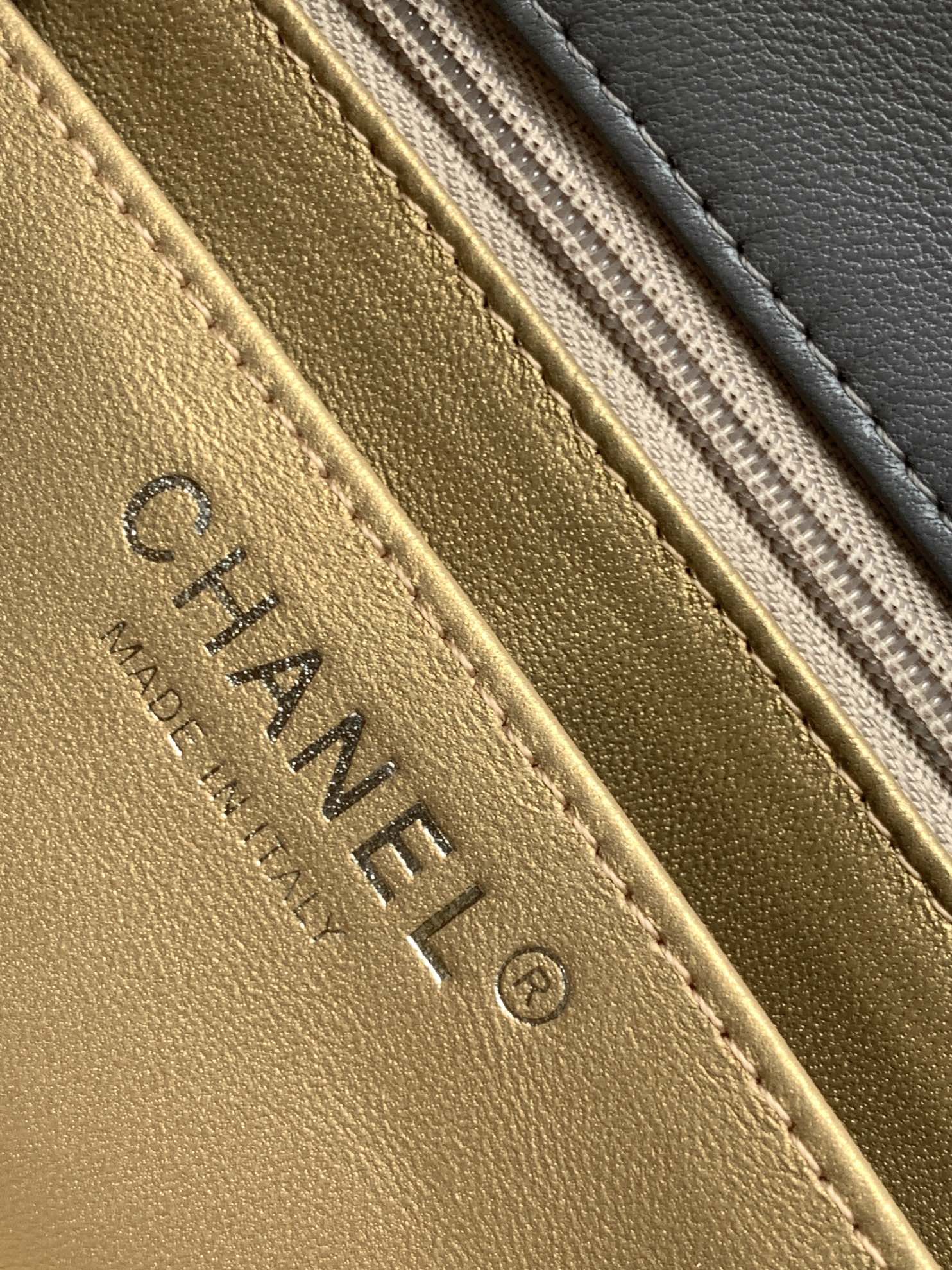 CHANEL SMALL 17 FLAP BAG IN DARK GREY CALFSKIN
