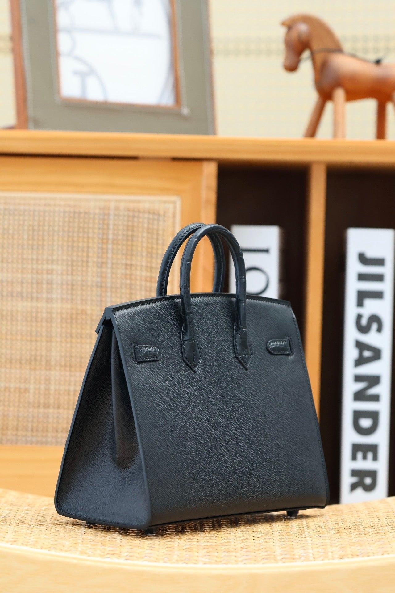 HERMES BIRKIN FAUBOURG TOUCH 20 IN BLACK CALFSKIN WITH SILVER HARDWARE