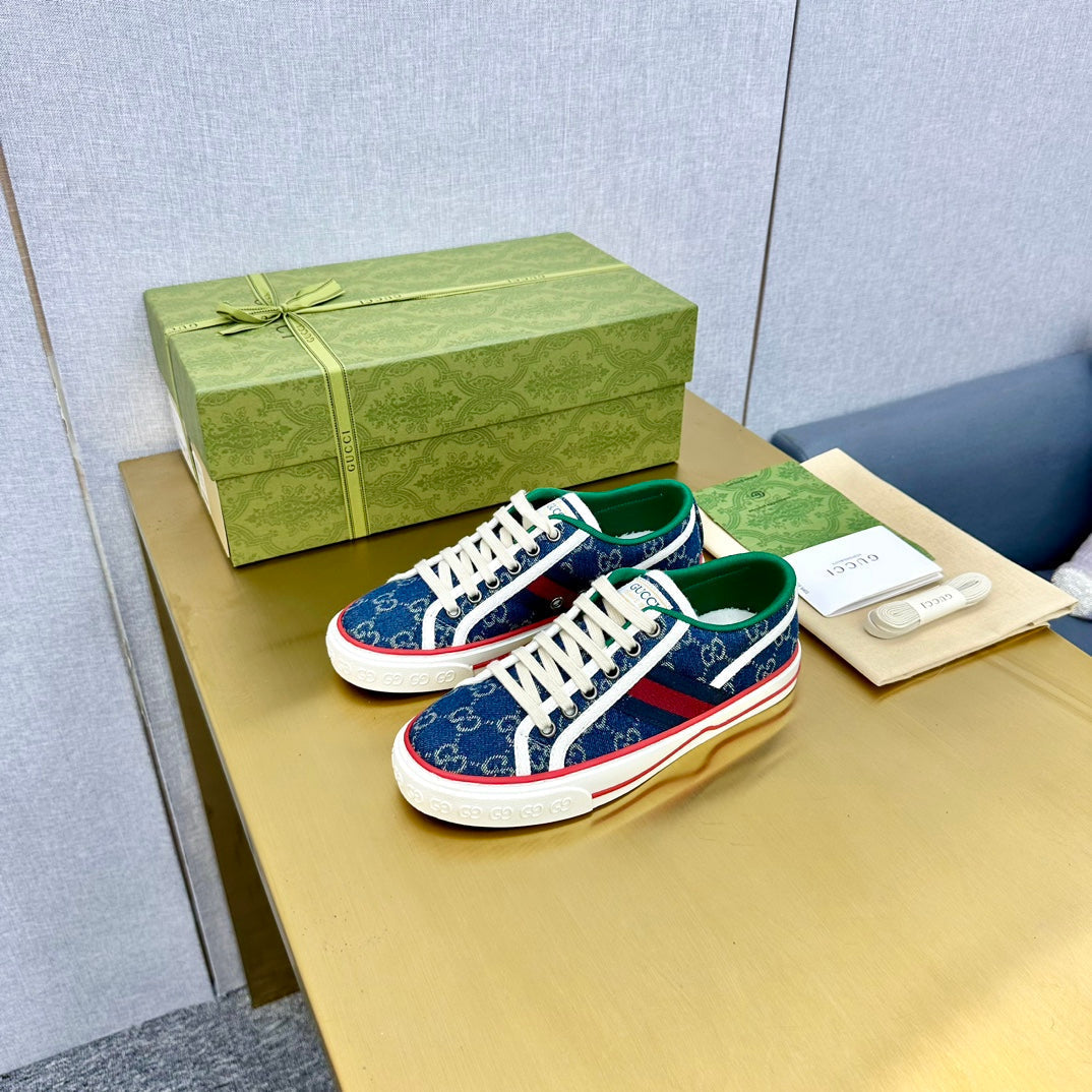 GUCCI TENNIS 1977 TRAINER LIGHT AZURE CANVAS