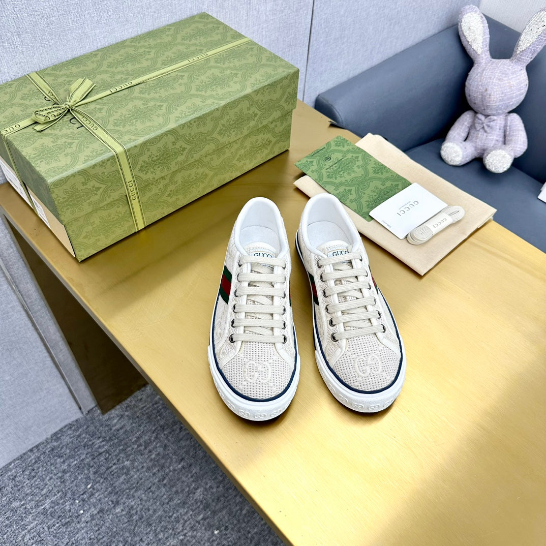GUCCI TENNIS 1977 TRAINER CREAMY WHITE CANVAS