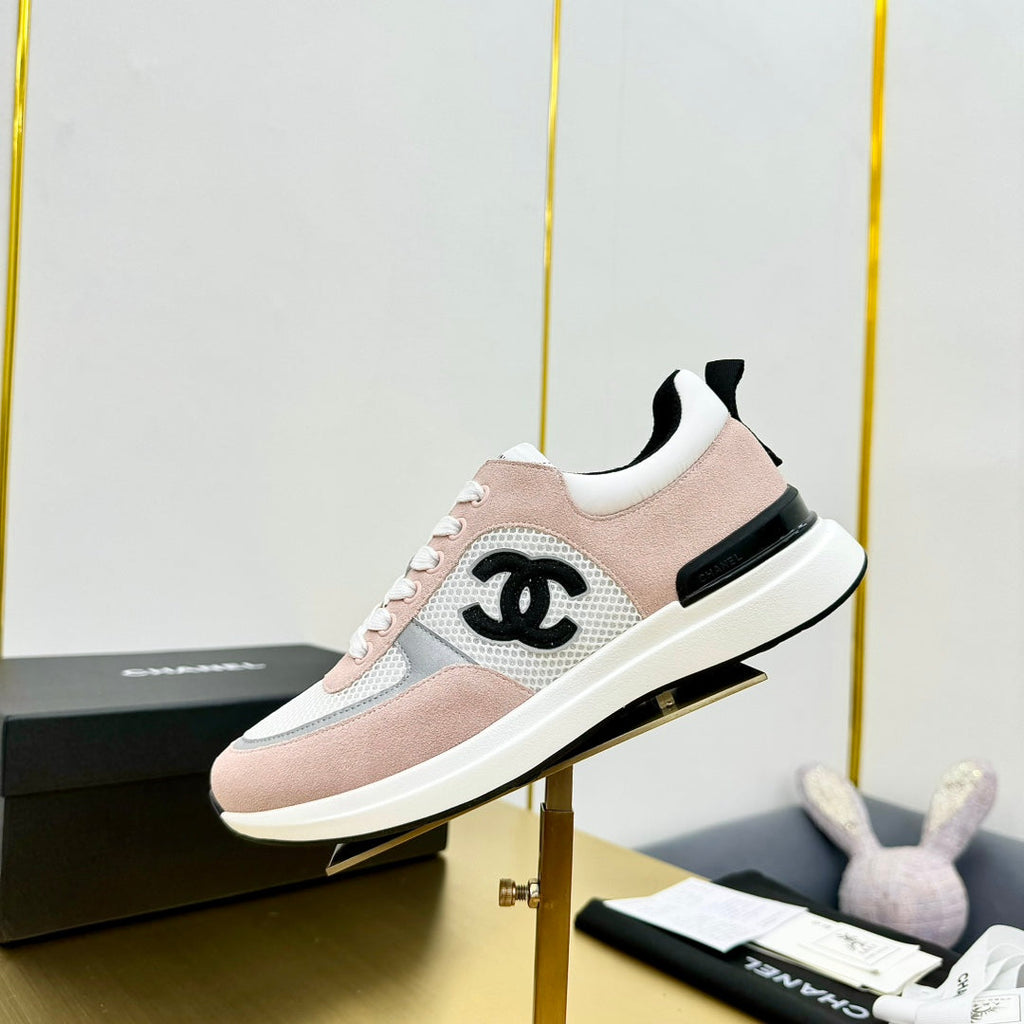 CHANEL CLASSIC TRAINER IN LIGHT PINK MERCERIZED VELVET
