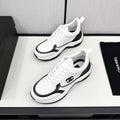 CHANEL SNEAKER IN WHITE MIX BLACK EMBROIDERED LAMBSKIN