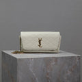 YSL 25S SAINT LAURENT GABY 19 IN BLANC VINTAGE QUILTED CALFSKIN GOLD HARDWRE