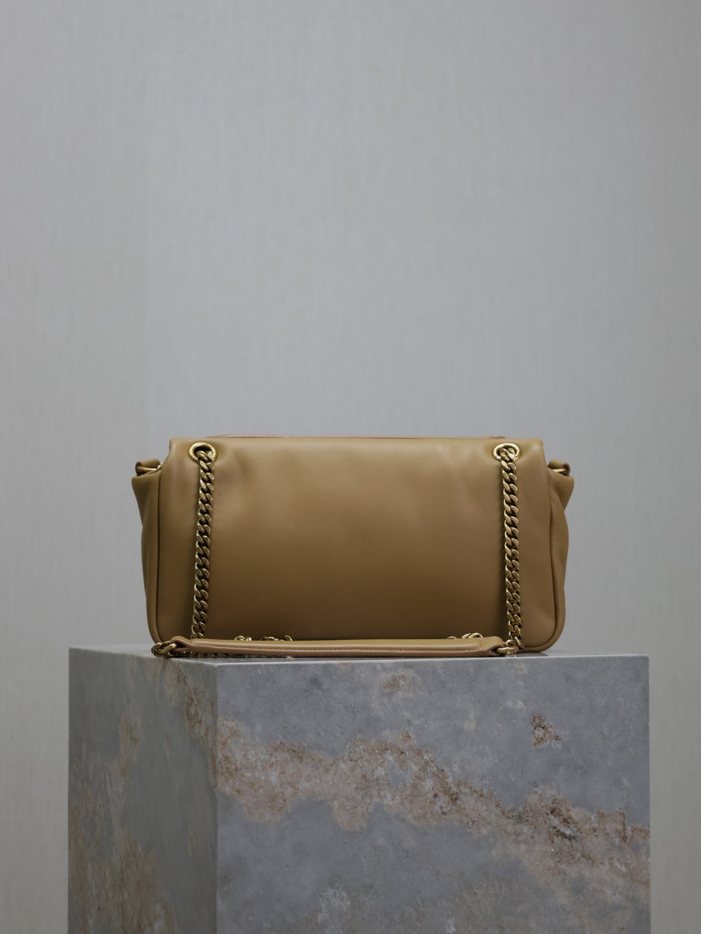 YSL 25S CALYPSO HANDBAG 26 IN LIGHT BROWN LAMBSKIN GOLD HARDWRE