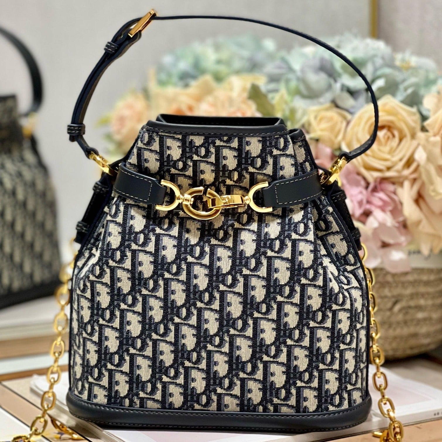 DIOR CEST CD 24CM BLUE OBLIQUE EMBROIDERY